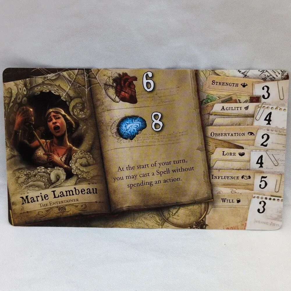 (4) Mansions Of Madness Streets Of Arkham Character Cards Only